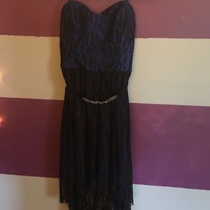 Strapless high-low homecoming dress